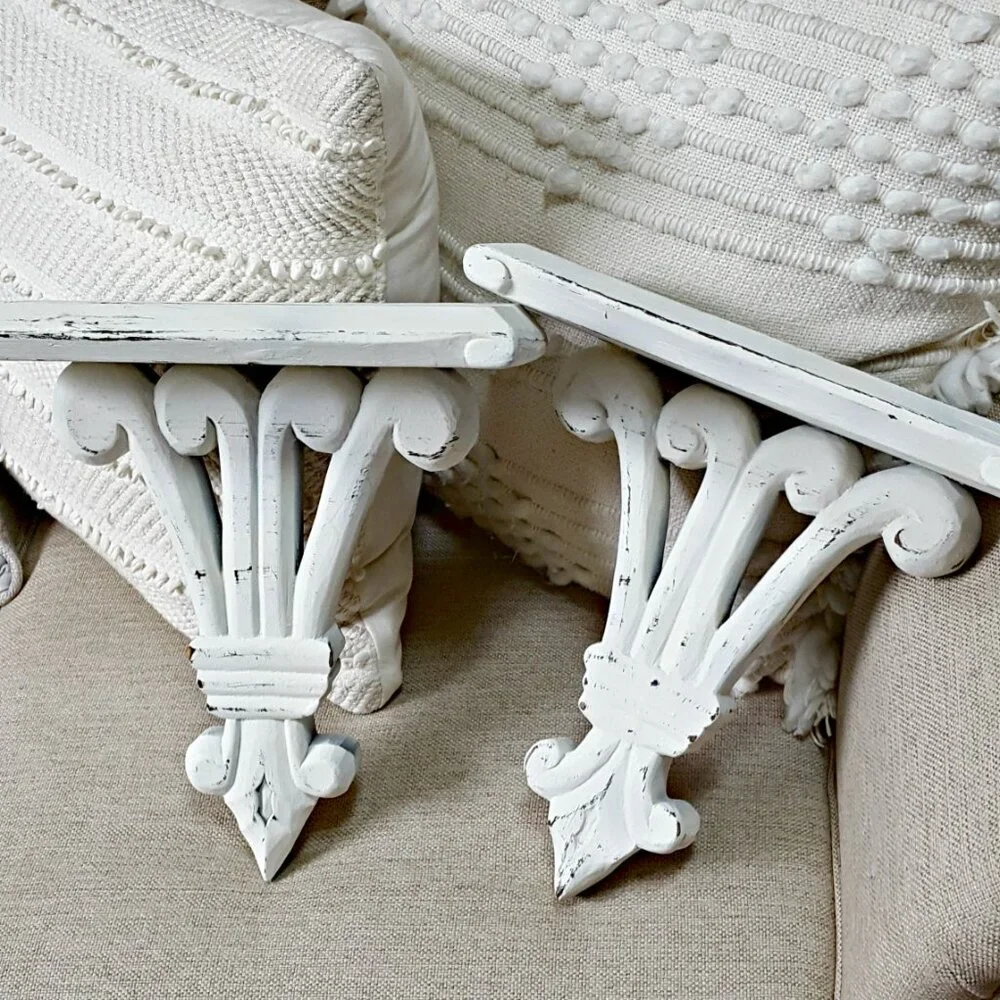 SHABBY Distressed CHIC WOOD WALL SHELVES